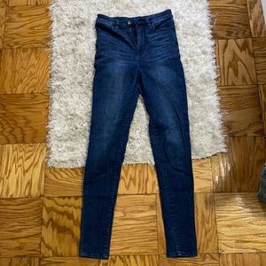 Skinny blue denim jeans high waisted